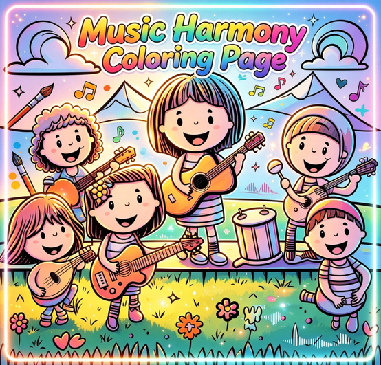 Musical Harmony Coloring Page Melody Art